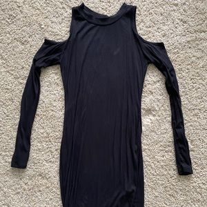 Black cutout sleeve dress